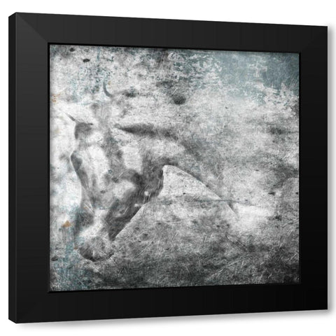 Kiss Horse Black Modern Wood Framed Art Print with Double Matting by OnRei