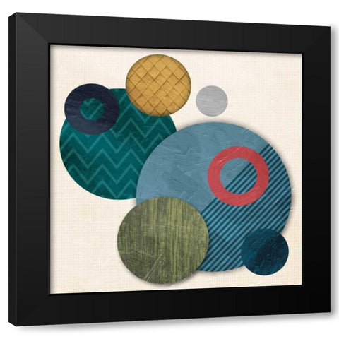 Circular Convention Black Modern Wood Framed Art Print with Double Matting by OnRei