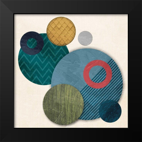 Circular Convention Black Modern Wood Framed Art Print by OnRei