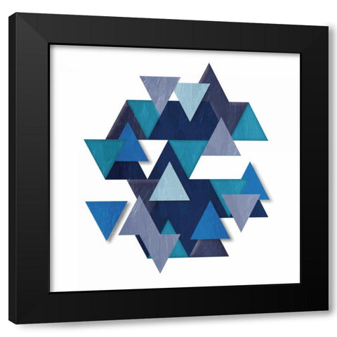 Floating Blueberry Gems Black Modern Wood Framed Art Print with Double Matting by OnRei