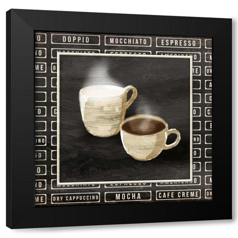 Two Cups Black Modern Wood Framed Art Print by OnRei