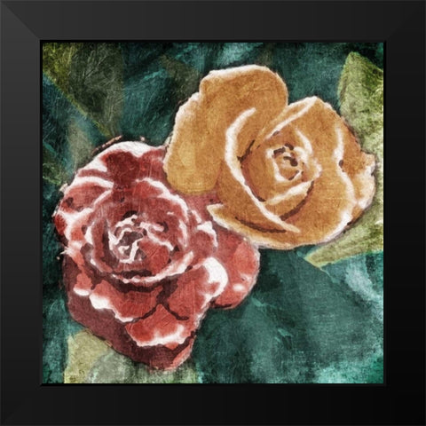 Loving Roses Black Modern Wood Framed Art Print by OnRei