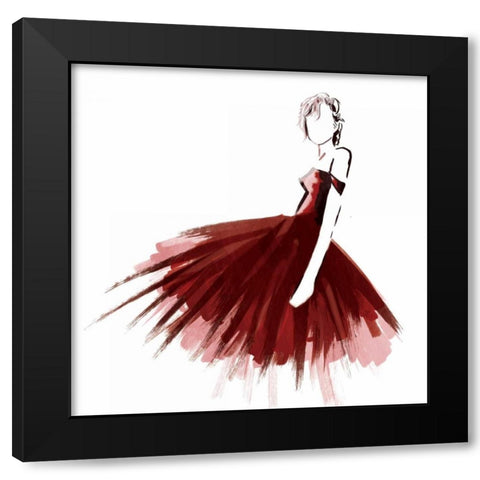 Red Attitude Black Modern Wood Framed Art Print with Double Matting by OnRei