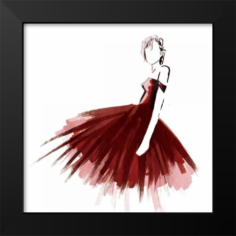 Red Attitude Black Modern Wood Framed Art Print by OnRei