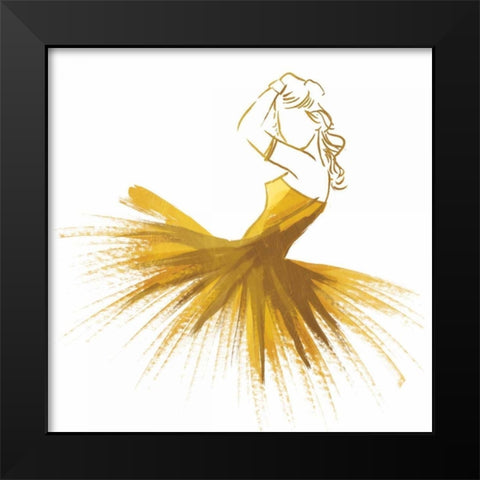 Gold Attitude Black Modern Wood Framed Art Print by OnRei