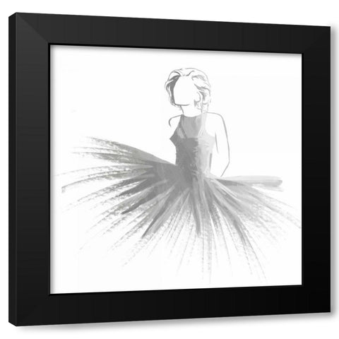 Silver Attitude Black Modern Wood Framed Art Print with Double Matting by OnRei