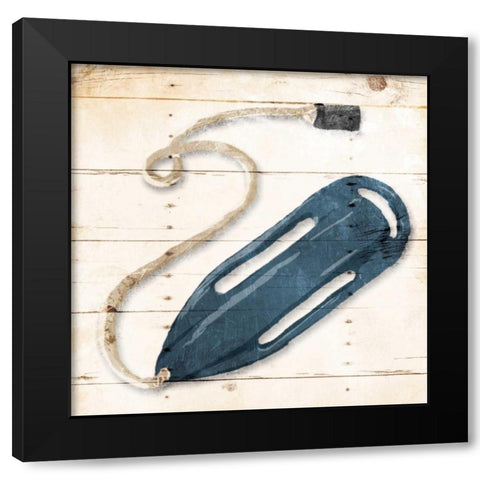 Blue Buoy Black Modern Wood Framed Art Print with Double Matting by OnRei