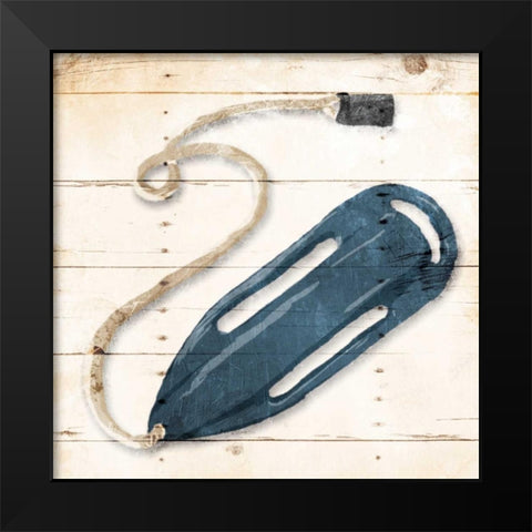 Blue Buoy Black Modern Wood Framed Art Print by OnRei