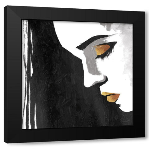 Face Down Black Modern Wood Framed Art Print with Double Matting by OnRei