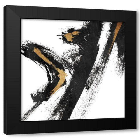 Meta Morph Black Modern Wood Framed Art Print with Double Matting by OnRei