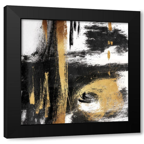 Rotational Pull Black Modern Wood Framed Art Print with Double Matting by OnRei