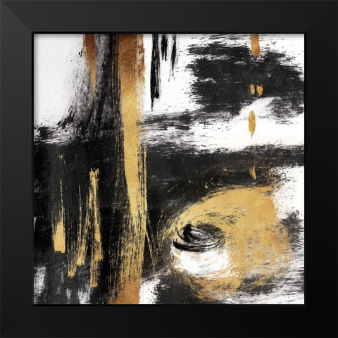 Rotational Pull Black Modern Wood Framed Art Print by OnRei