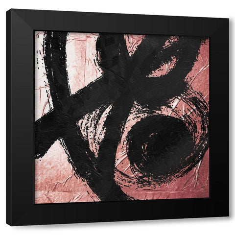 Let Go Black Modern Wood Framed Art Print with Double Matting by OnRei