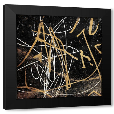 Chaos Black Modern Wood Framed Art Print with Double Matting by OnRei