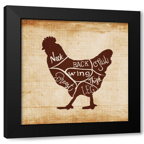 Chicken Cut Black Modern Wood Framed Art Print with Double Matting by OnRei