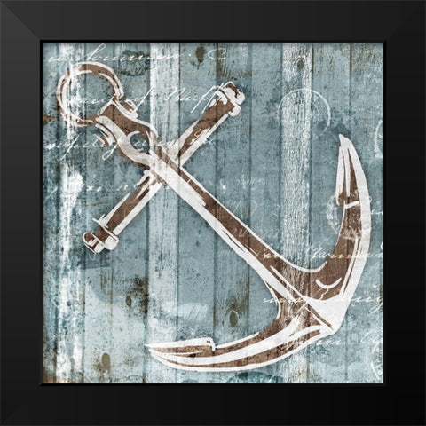 Sketched Anchor Black Modern Wood Framed Art Print by OnRei