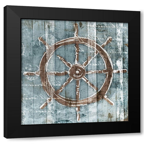 Sketched Wheel Black Modern Wood Framed Art Print with Double Matting by OnRei