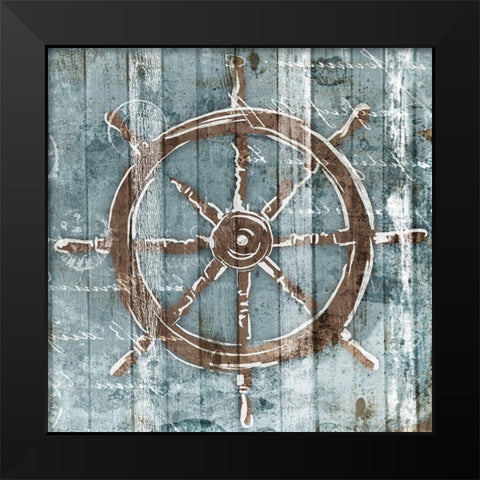 Sketched Wheel Black Modern Wood Framed Art Print by OnRei