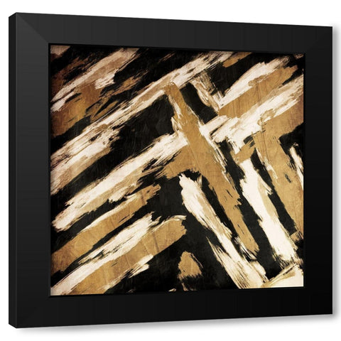 Hectic Maze Mate Black Modern Wood Framed Art Print with Double Matting by OnRei