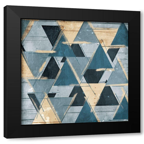 Tri Layers Black Modern Wood Framed Art Print with Double Matting by OnRei