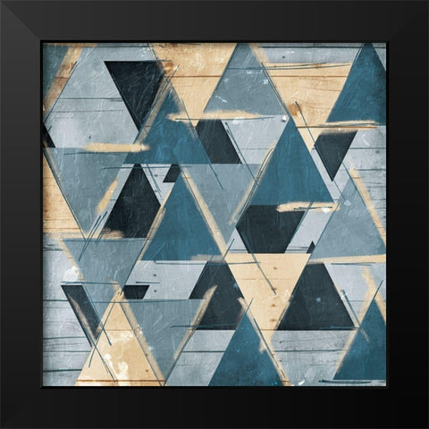 Tri Layers Black Modern Wood Framed Art Print by OnRei