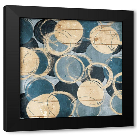 Circ Layers Black Modern Wood Framed Art Print with Double Matting by OnRei