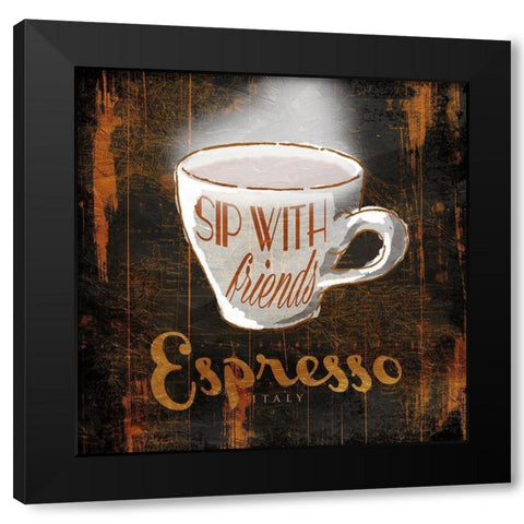 Italian Espresso Black Modern Wood Framed Art Print with Double Matting by OnRei