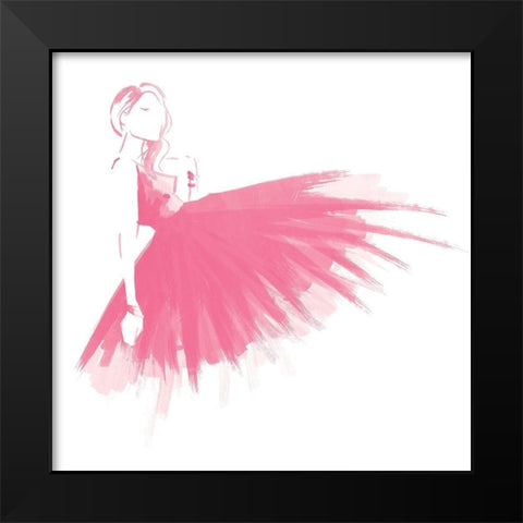 Pink Attitude Two Black Modern Wood Framed Art Print by OnRei