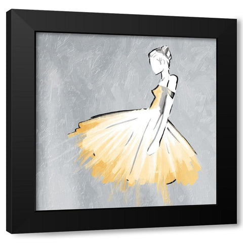 Cream Dress Black Modern Wood Framed Art Print with Double Matting by OnRei