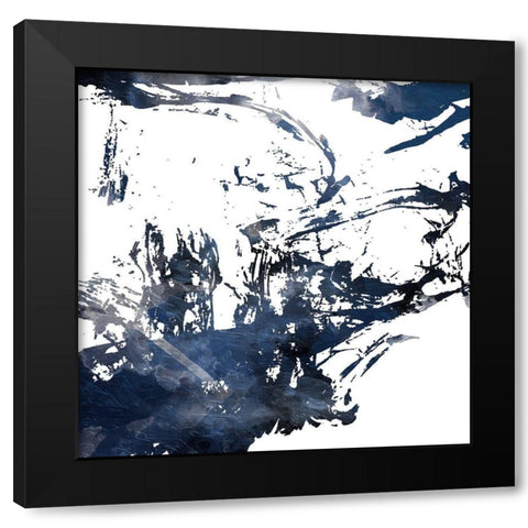 Blue Square Jay Mix Black Modern Wood Framed Art Print with Double Matting by OnRei