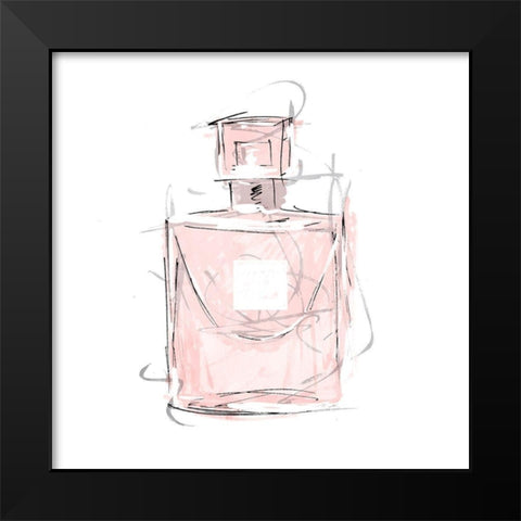 Pink Perfume Black Modern Wood Framed Art Print by OnRei