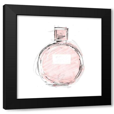 Pink Perfume Mate Black Modern Wood Framed Art Print with Double Matting by OnRei