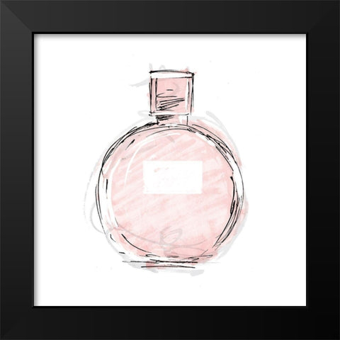 Pink Perfume Mate Black Modern Wood Framed Art Print by OnRei