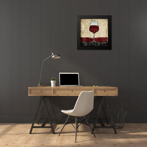 Merlot Black Modern Wood Framed Art Print by OnRei