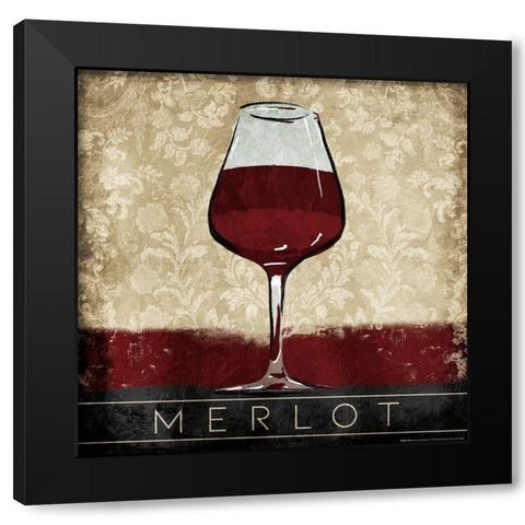 Merlot Black Modern Wood Framed Art Print with Double Matting by OnRei