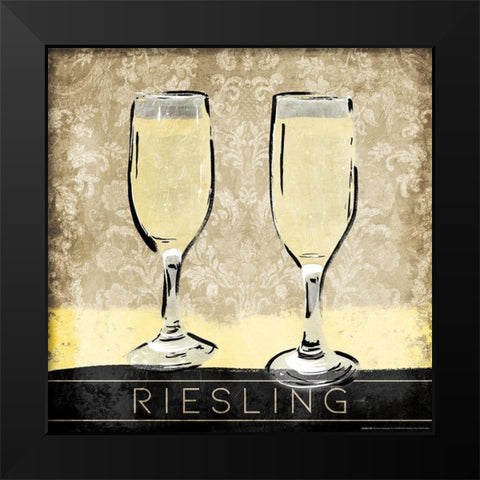 Riesling Black Modern Wood Framed Art Print by OnRei