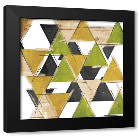 Loading Triangles Black Modern Wood Framed Art Print with Double Matting by OnRei