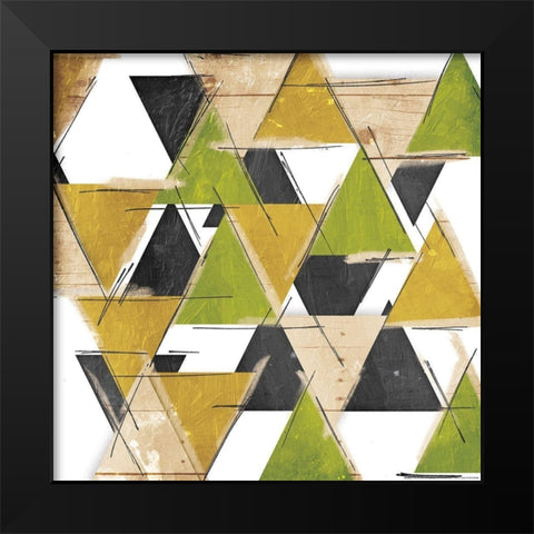 Loading Triangles Black Modern Wood Framed Art Print by OnRei