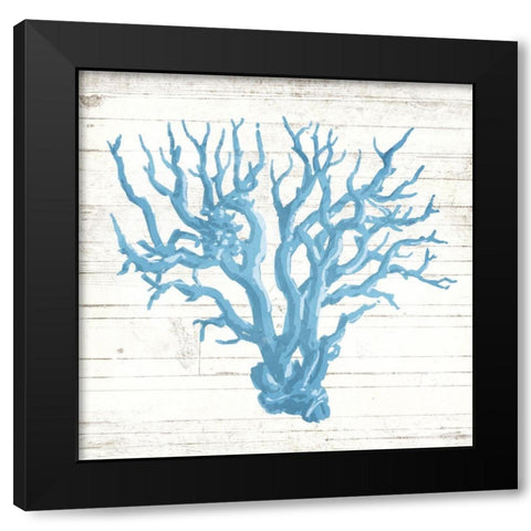 Coral On Wood Mate Black Modern Wood Framed Art Print with Double Matting by OnRei