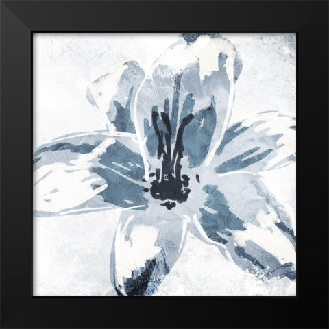 Sketched Cool Flower Black Modern Wood Framed Art Print by OnRei