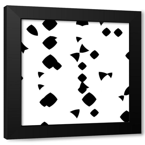 Block out Black and White Black Modern Wood Framed Art Print with Double Matting by OnRei