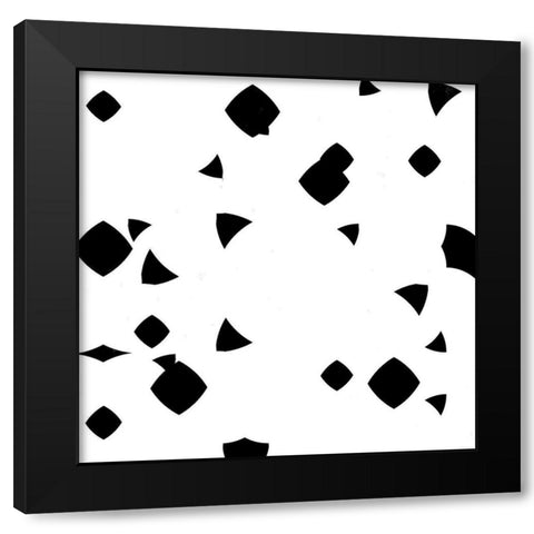 Block out Black and White Mate Black Modern Wood Framed Art Print with Double Matting by OnRei