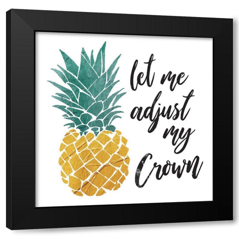 Pineapple Crown Black Modern Wood Framed Art Print with Double Matting by OnRei