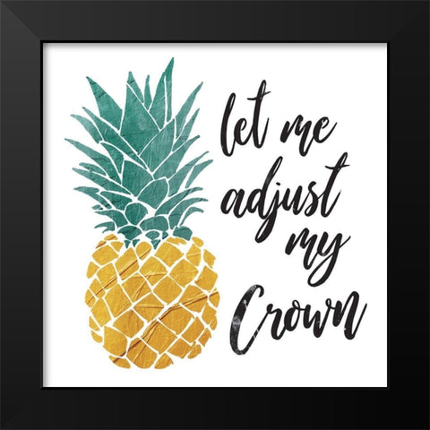 Pineapple Crown Black Modern Wood Framed Art Print by OnRei