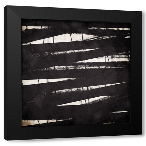 Crazy Lines Mates Black Modern Wood Framed Art Print with Double Matting by OnRei