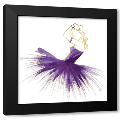 Purple Gold Attitude Black Modern Wood Framed Art Print with Double Matting by OnRei