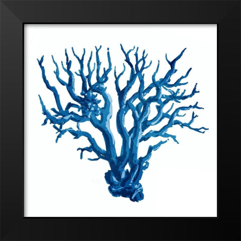 Blue Coral Mate Black Modern Wood Framed Art Print by OnRei