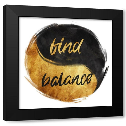 Find Balance Black Modern Wood Framed Art Print with Double Matting by OnRei