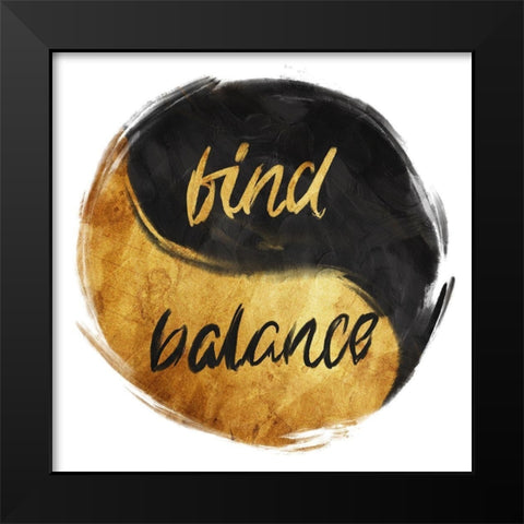 Find Balance Black Modern Wood Framed Art Print by OnRei