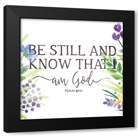 I Am God Black Modern Wood Framed Art Print with Double Matting by OnRei